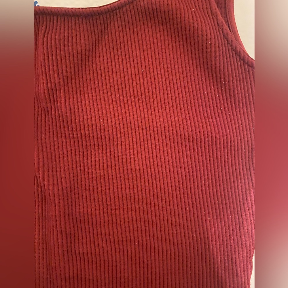 Dynamite Ribbed Maroon Tank Top - Picture 3 of 5